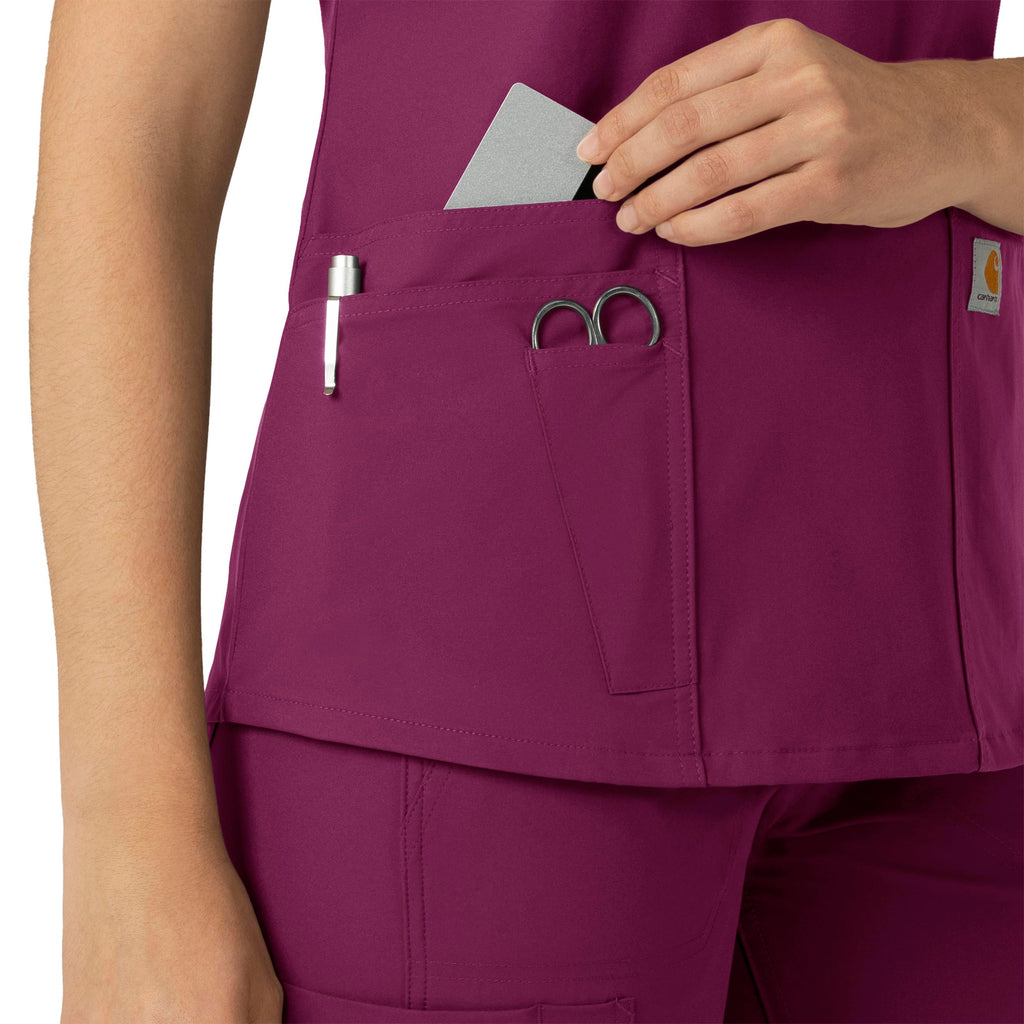 Force Essentials C12113 V-Neck Scrub Top Wine
