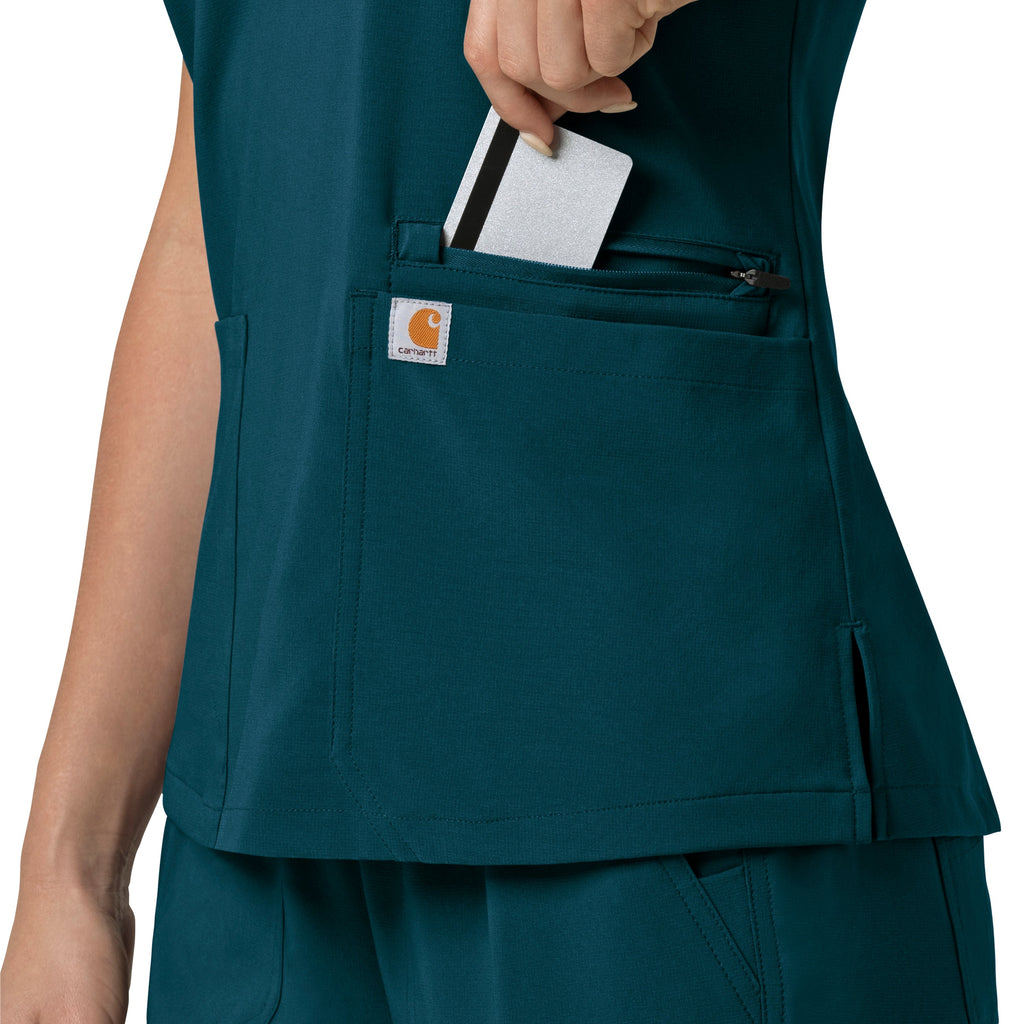 Force Cross-Flex C13210 Flex Panel V-Neck Scrub Top Caribbean