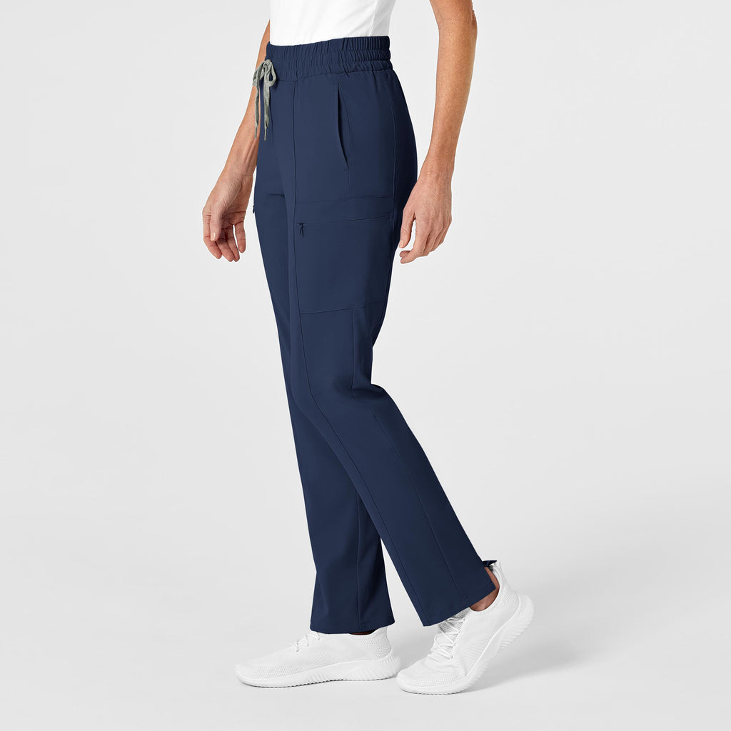 RENEW 5334 High Waist Slim Leg Scrub Pants Navy