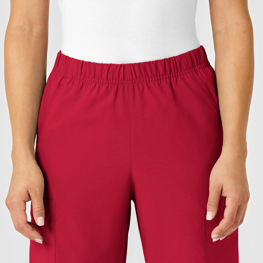 W123 5855 Unisex Multi-Cargo Scrub Pants Red