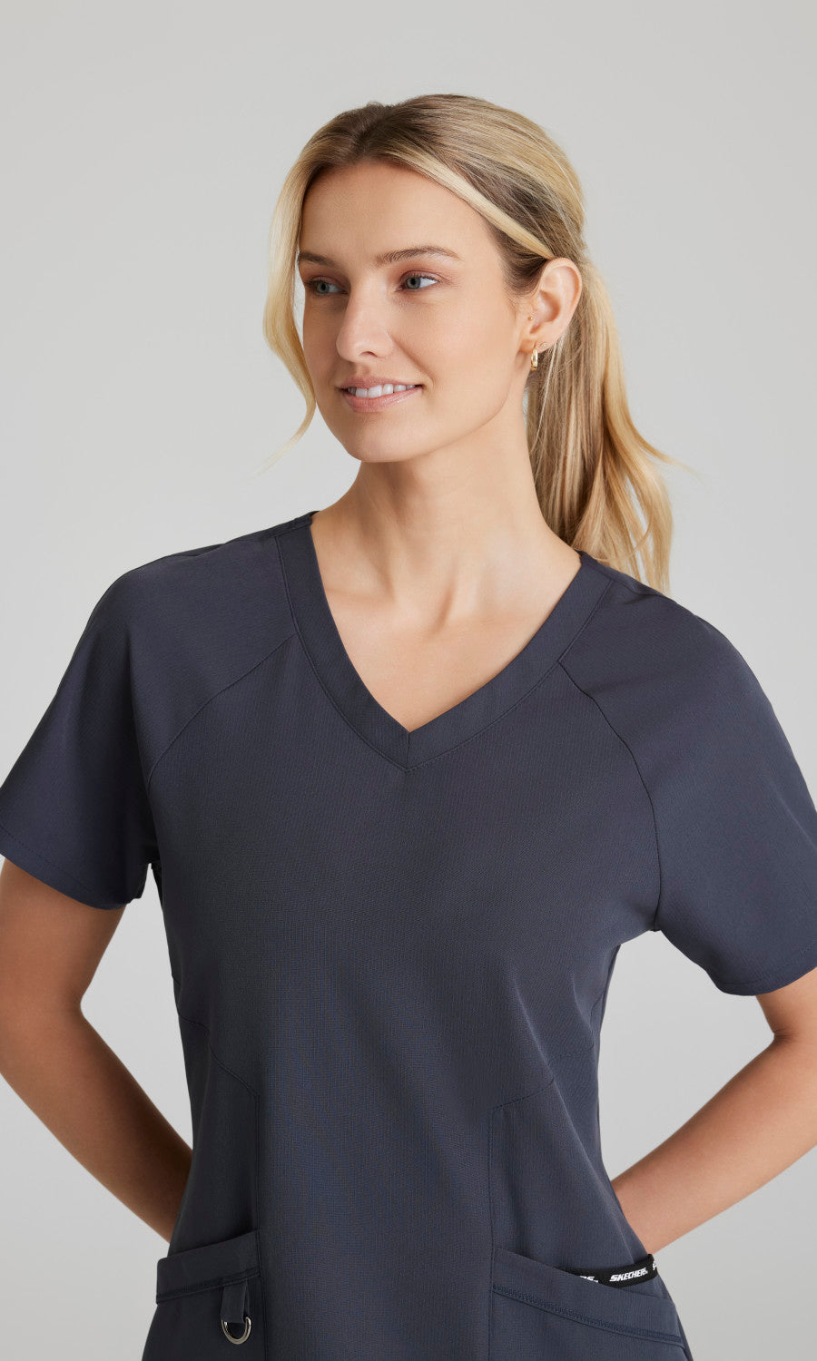 Skechers Fusion SKT238 Prisma Scrub Top Pewter