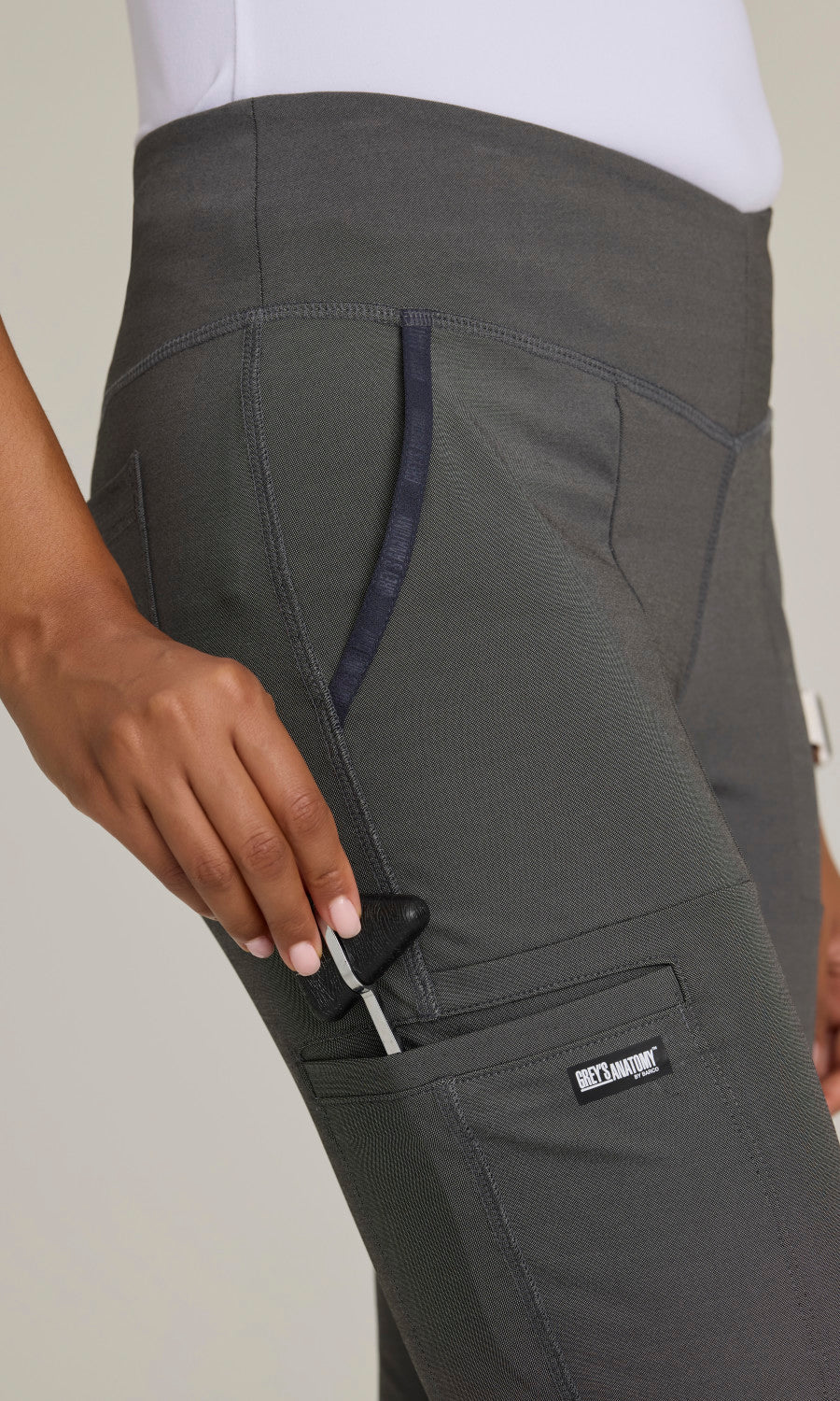 Grey's Anatomy Knit Stretch GRSP684 Swift Knit Pant Dark Charcoal