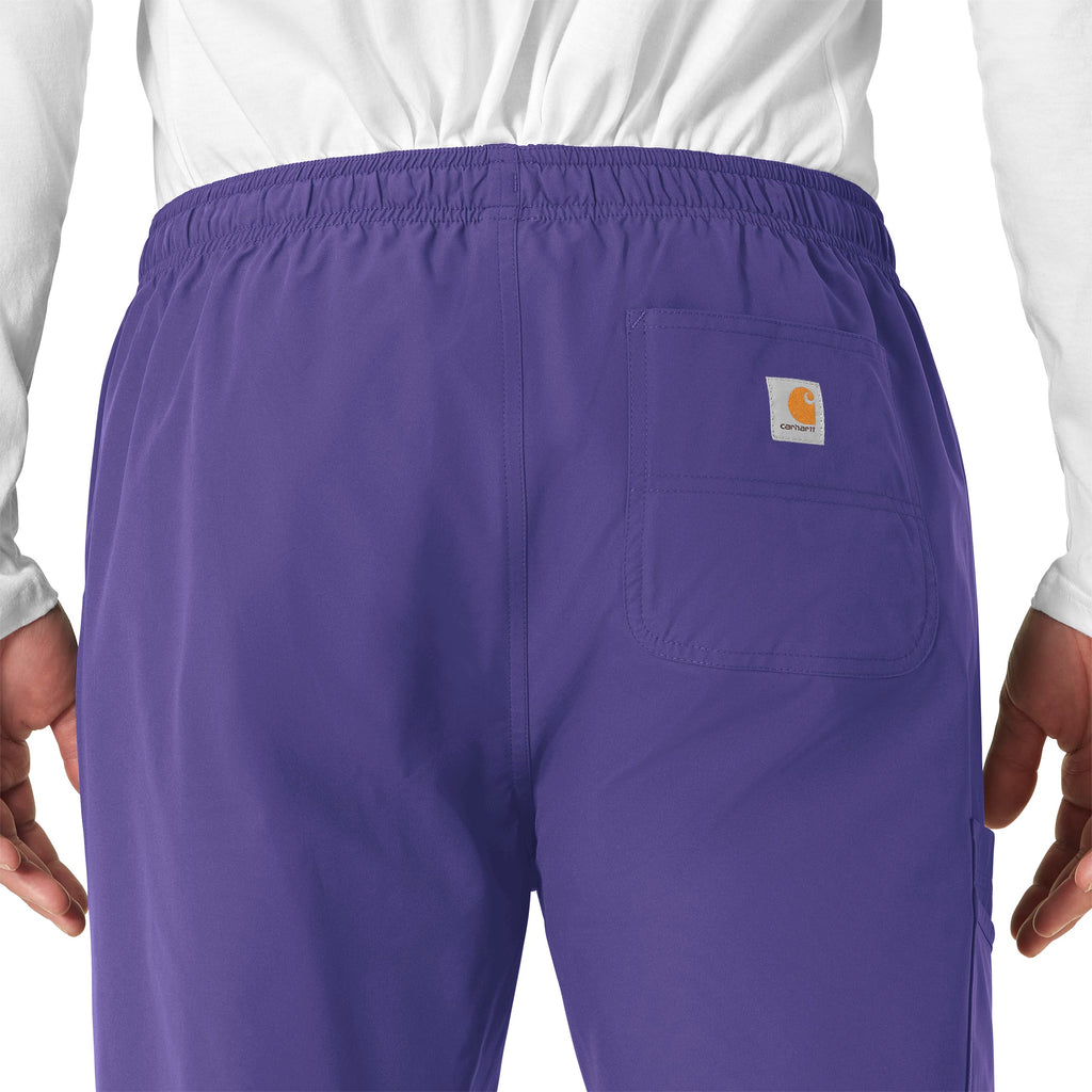 Force Essentials C55013 Unisex Elastic Waist Cargo Scrub Pants Grape
