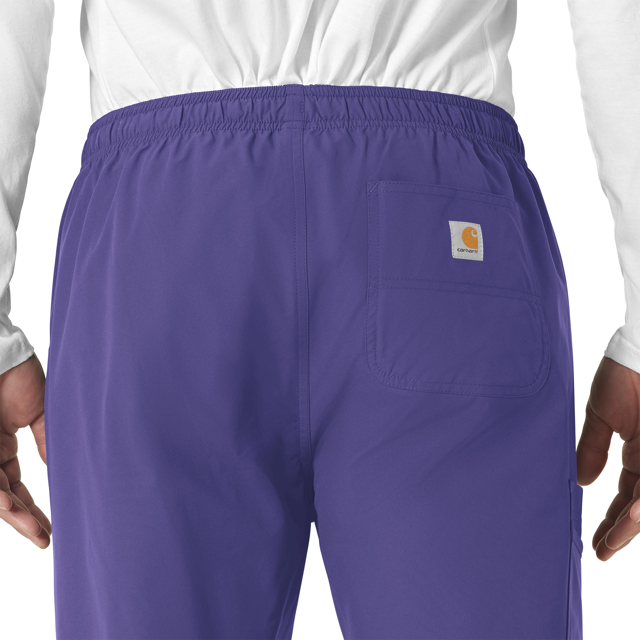 Force Essentials C55013 Unisex Elastic Waist Cargo Scrub Pants Grape