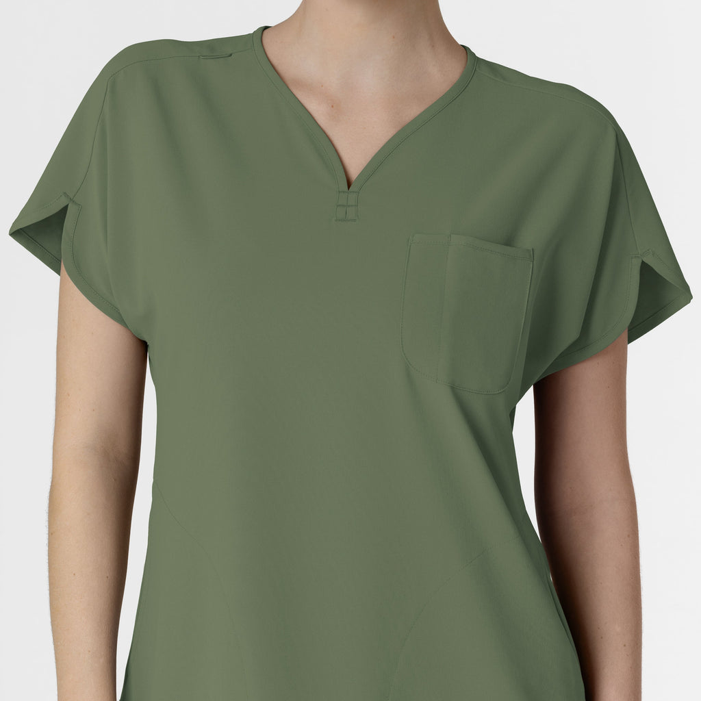 RENEW 6634 Dolman Scrub Top Olive