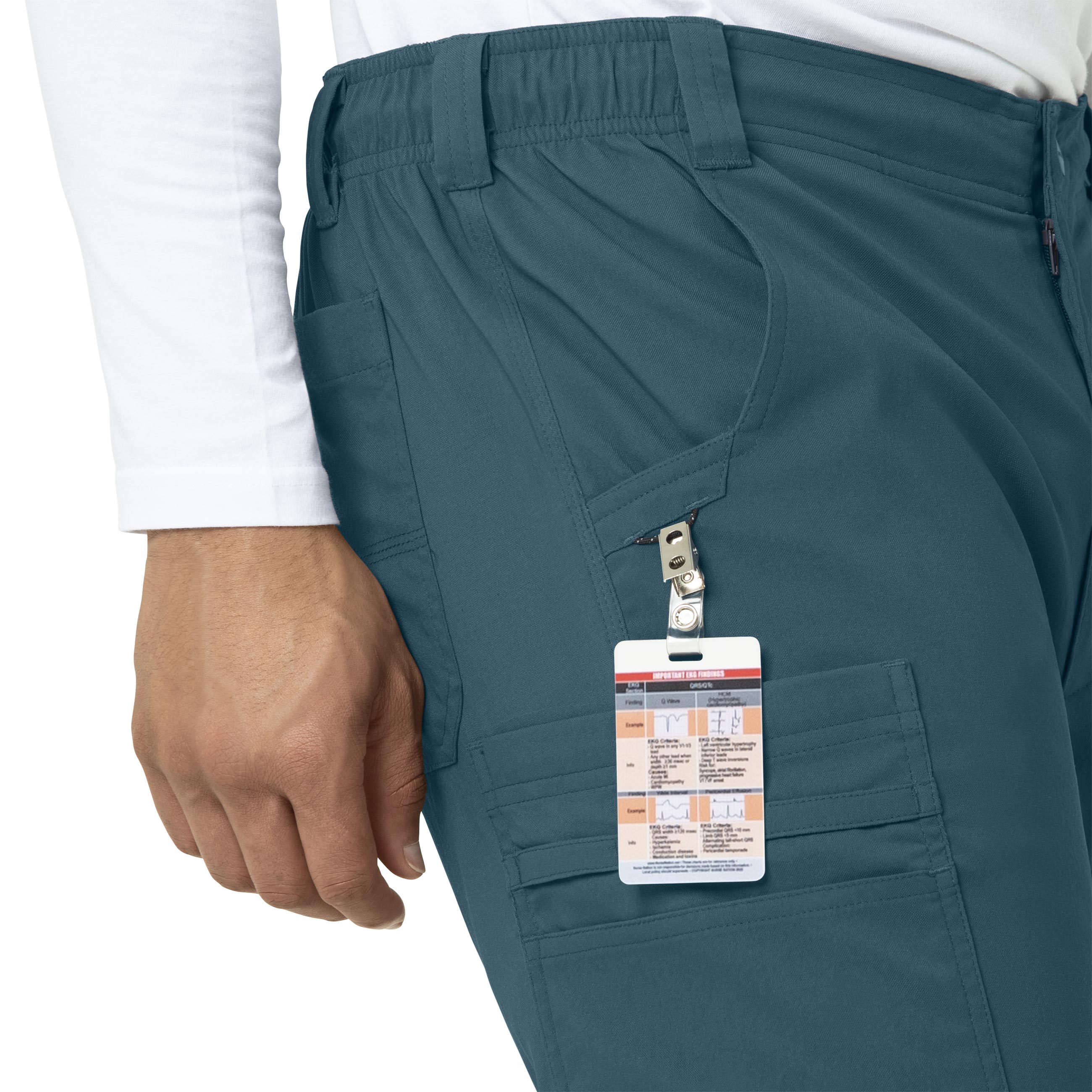 Rugged Flex Peak C55037 Men's Straight Leg Cargo Scrub Pants Caribbean Blue