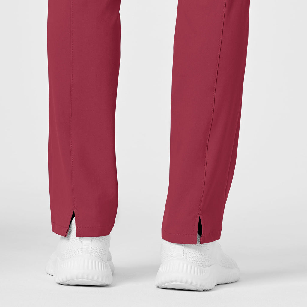 RENEW 5334 Women's High Waist Slim Leg Scrub Pants Ruby