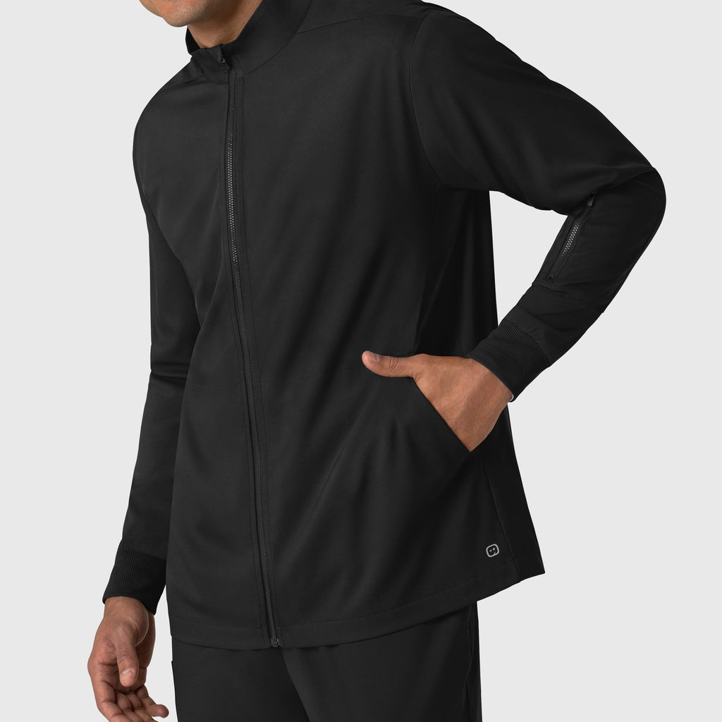 Boundless 8351 Men's Warm Up Scrub Jacket Black