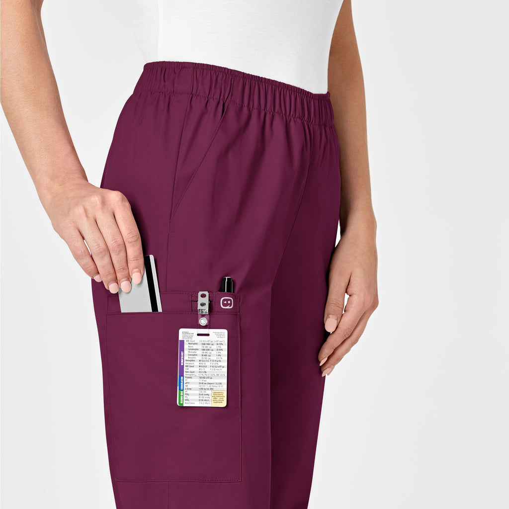 WonderWORK 501 Pull-On Cargo Scrub Pants Wine