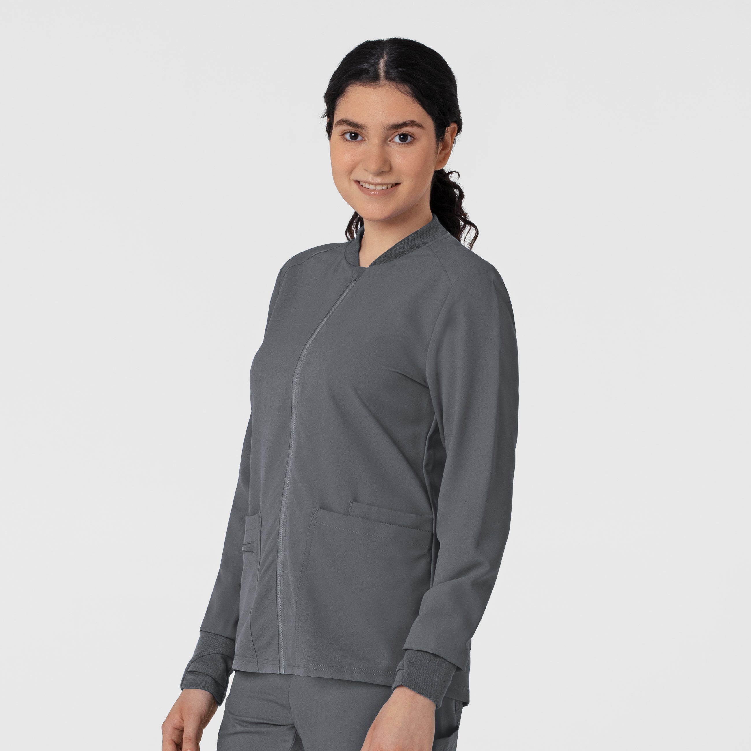 Thrive 8122 Flex-n-Reach Zip-Front Jacket Pewter