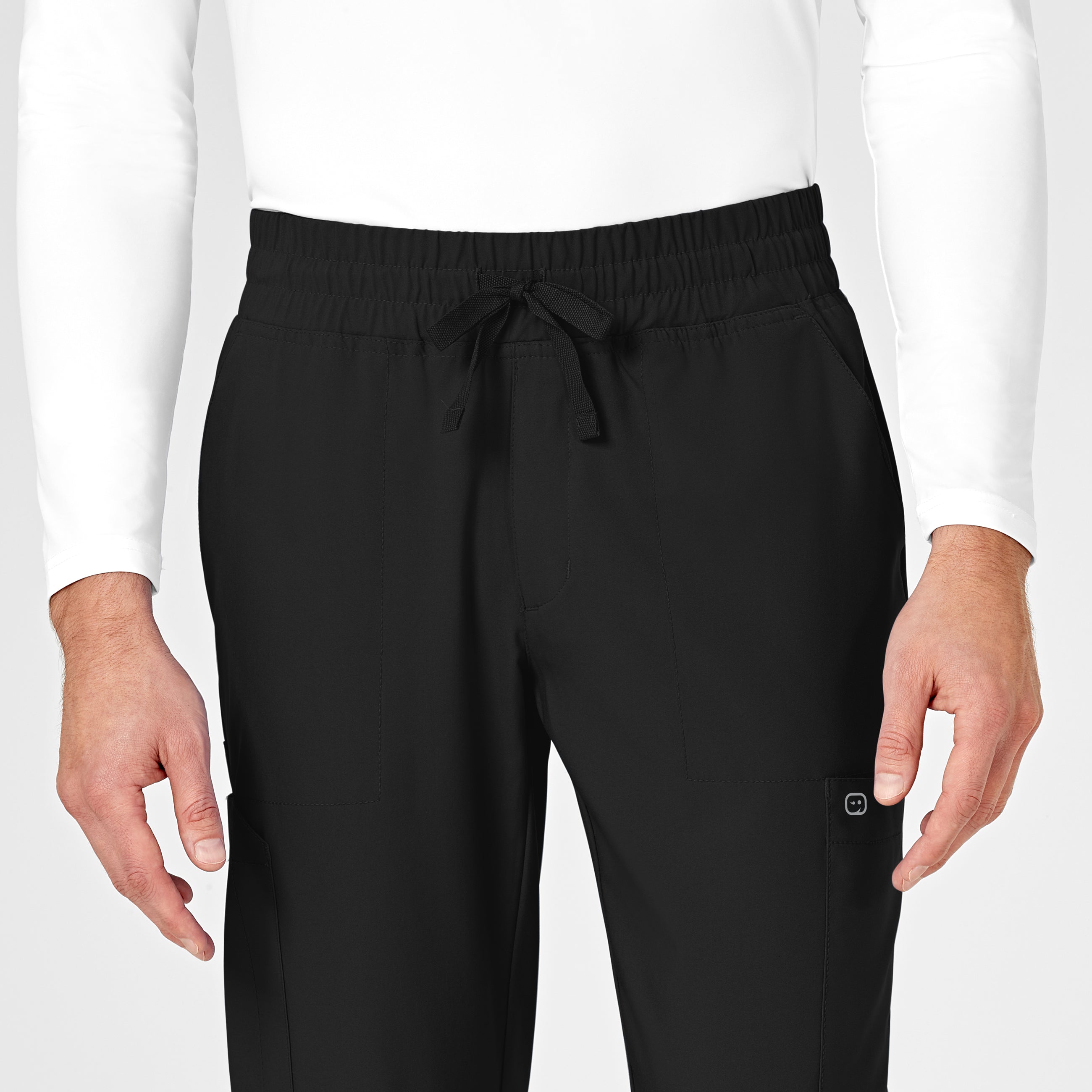 W123 5655 Men's Cargo Jogger Scrub Pants Black
