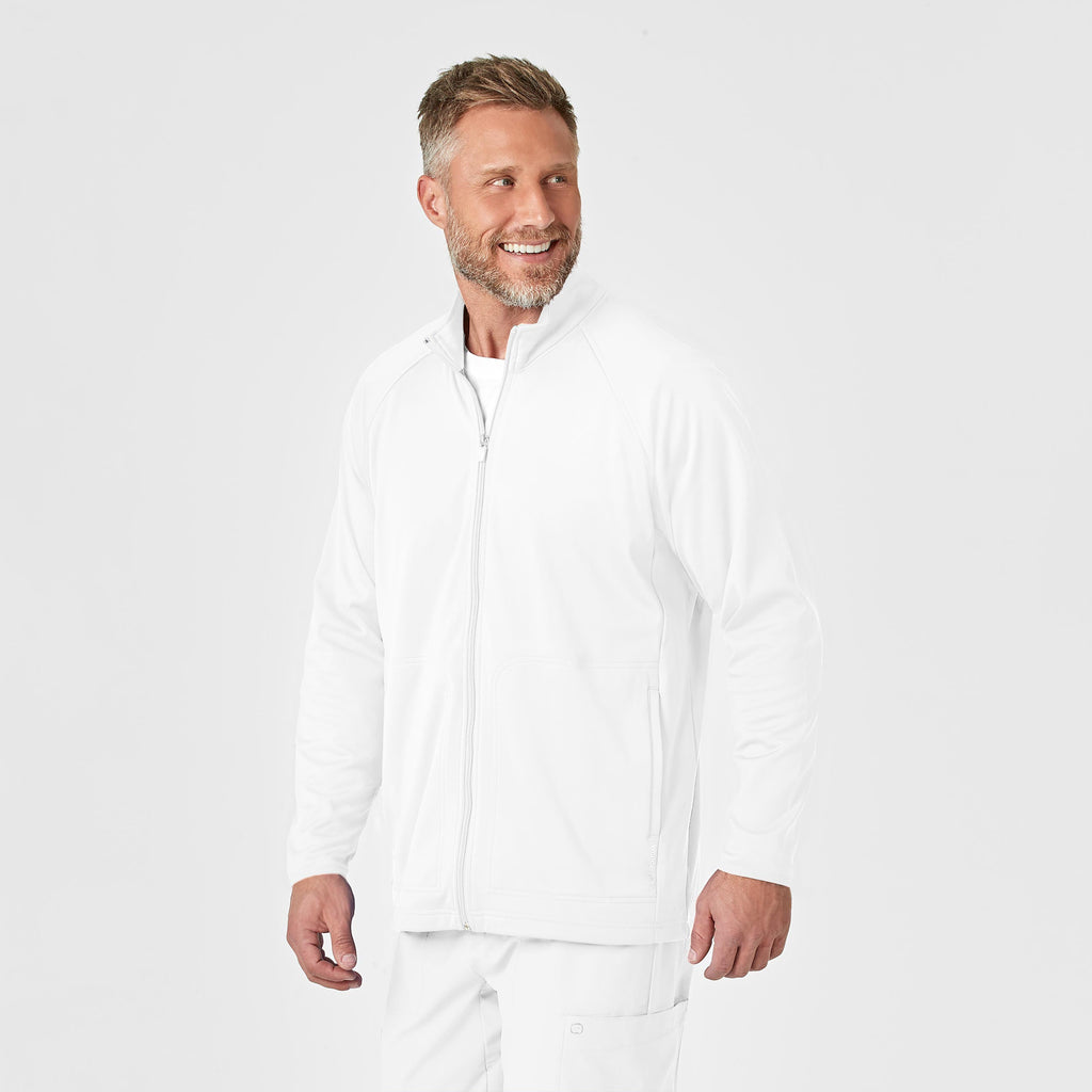 Layers 8309 Men's Fleece Full Zip Jacket White