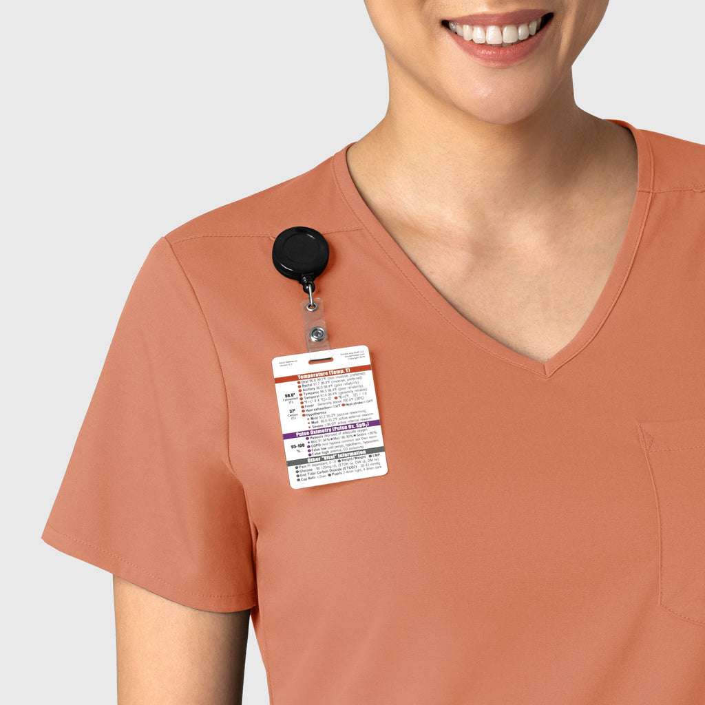 Boundless 6151 Tuck-In Scrub Top Terracotta
