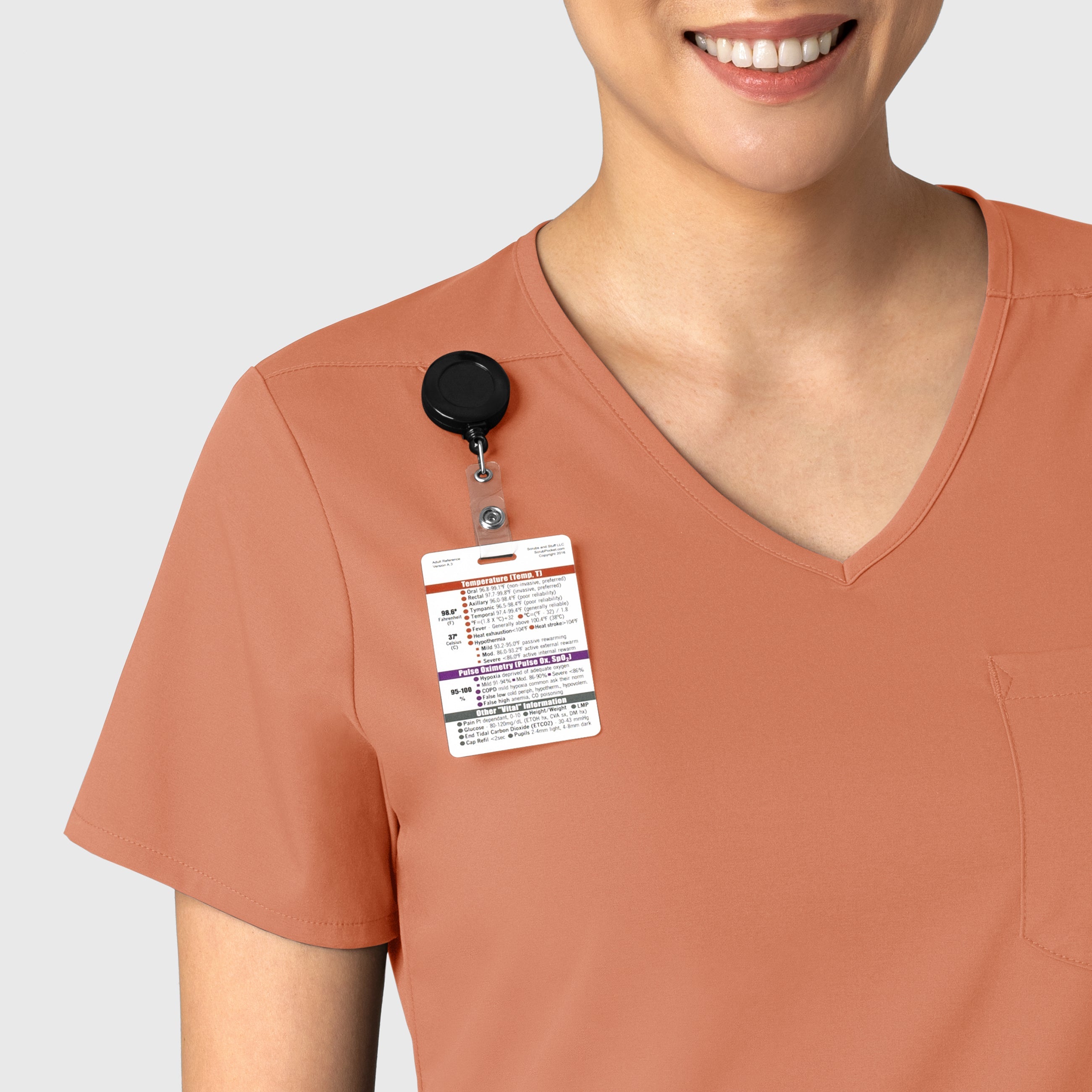 Boundless 6151 Tuck-In Scrub Top Terracotta