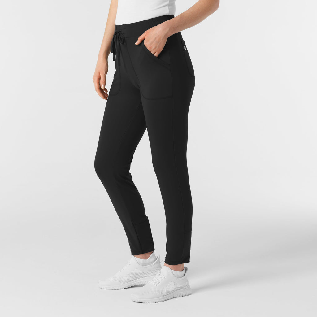 RENEW 5259 Knit Track Scrub Pants Black