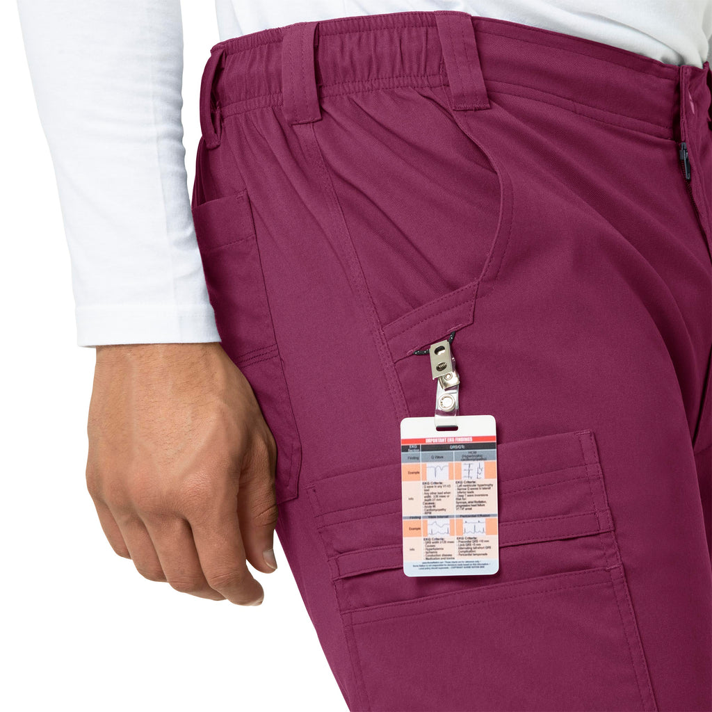 Rugged Flex Peak C55037 Men's Straight Leg Cargo Scrub Pants Wine