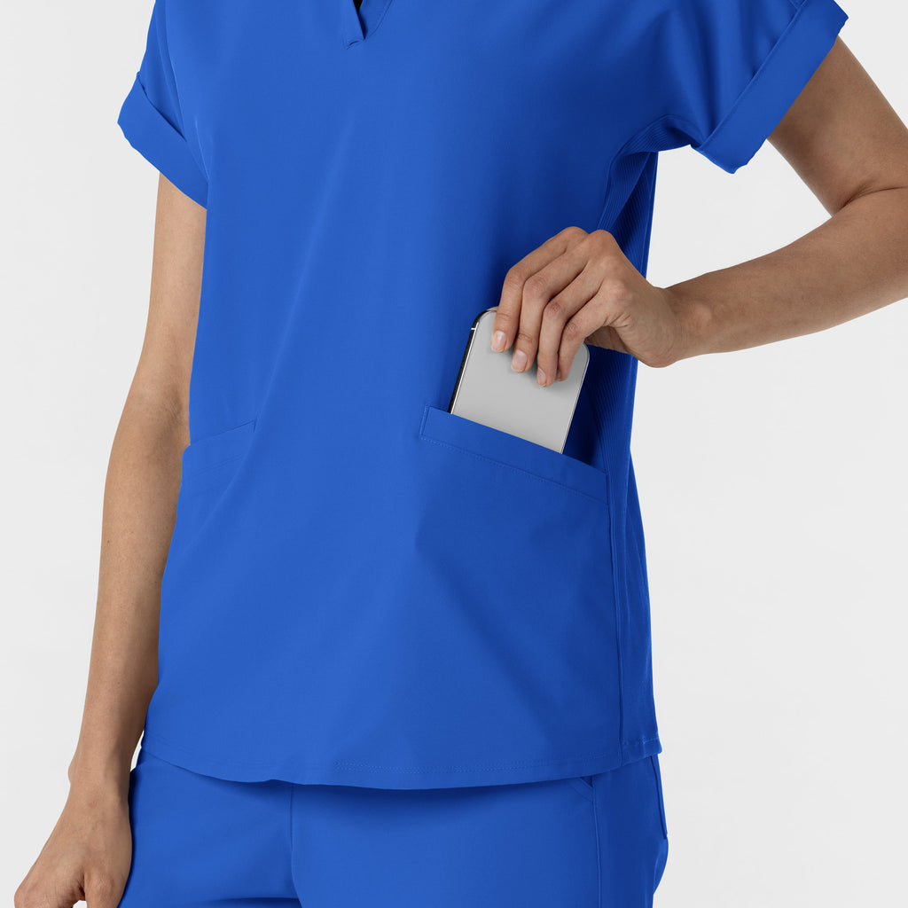 RENEW 6934 Women’s Flex-n-Reach Collared Scrub Top Royal
