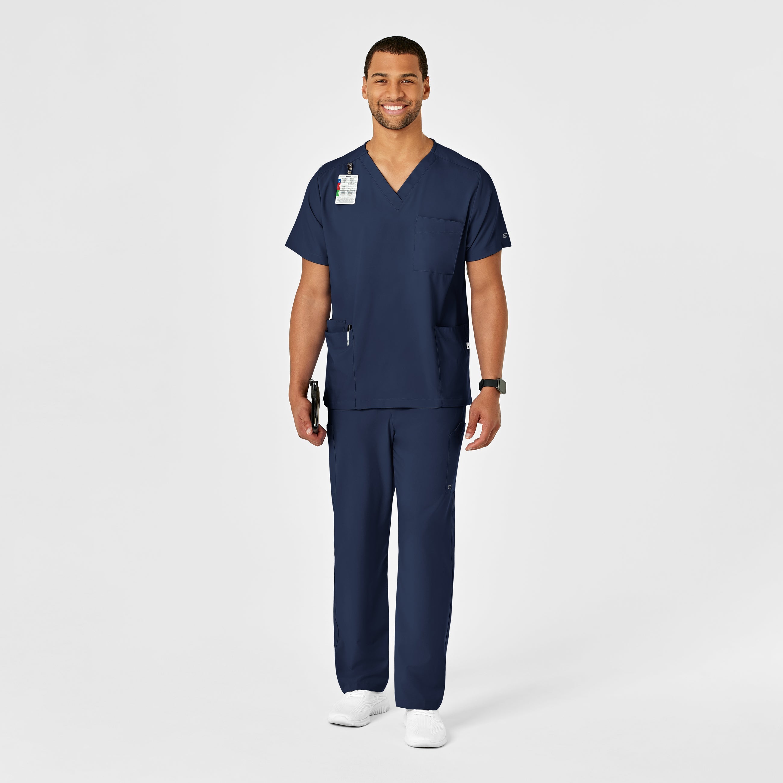 W123 5855 Unisex Multi-Cargo Scrub Pants Navy