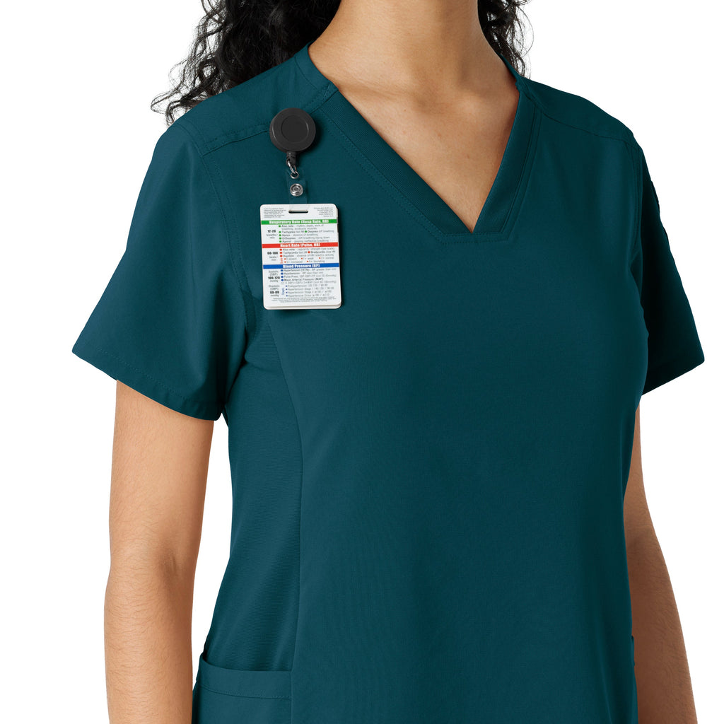 Force Cross-Flex C13310 Knit Panel Scrub Top Caribbean