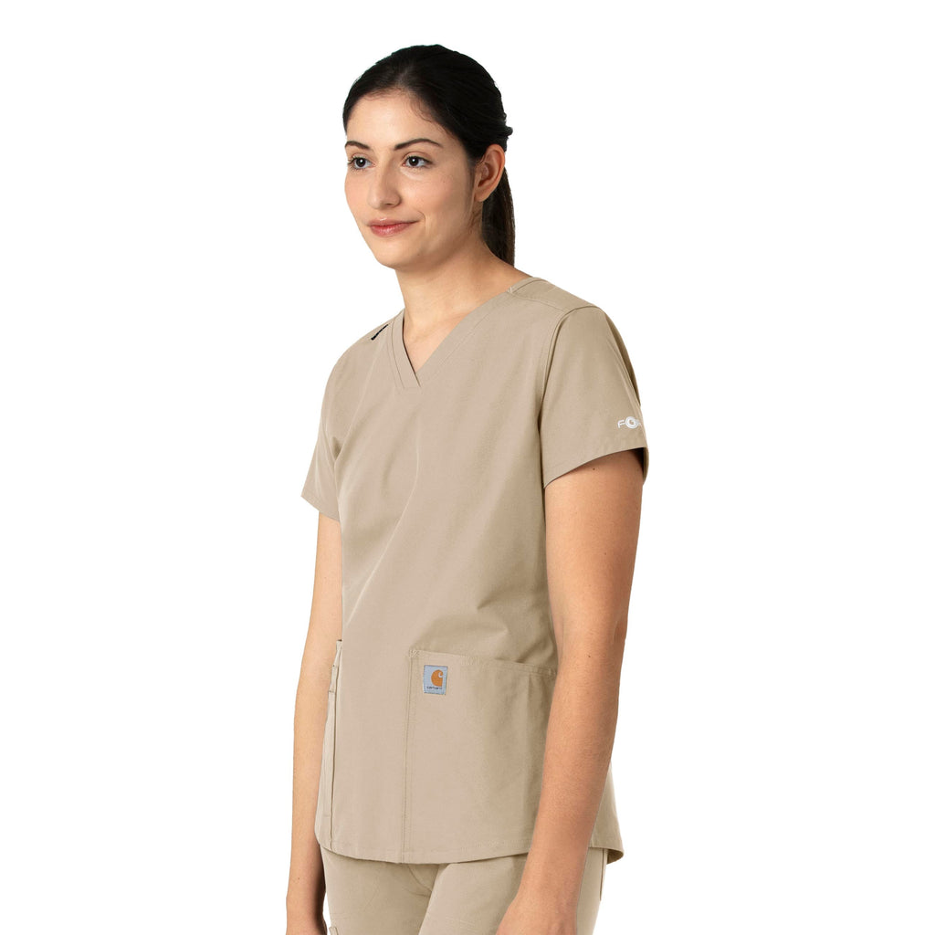 Force Essentials C12113 V-Neck Scrub Top Khaki