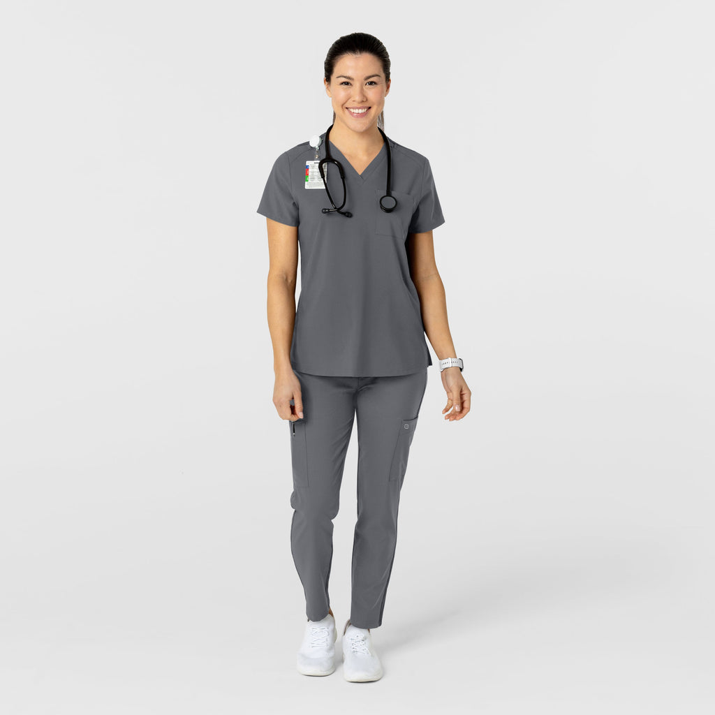 W123 5045 Flex-n-Reach Track Scrub Pants Pewter