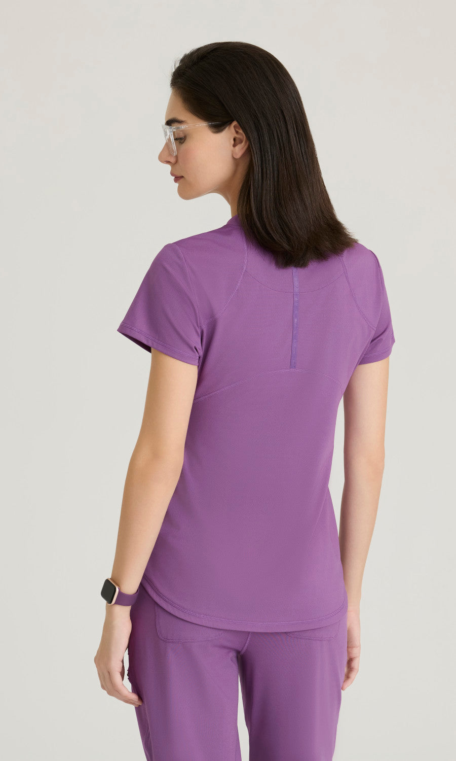 Grey's Anatomy Knit Stretch GRST249 Define Knit Top Imperial Violet