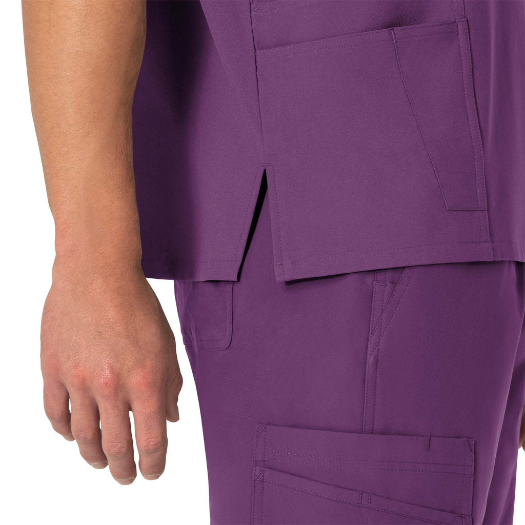 Force Essentials C15013 Unisex V-Neck 6-Pocket Scrub Top Eggplant