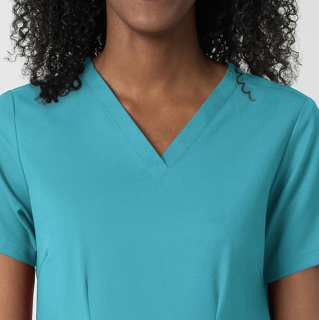 Thrive 6122 Fitted 3-Pocket V-Neck Scrub Top Teal Blue