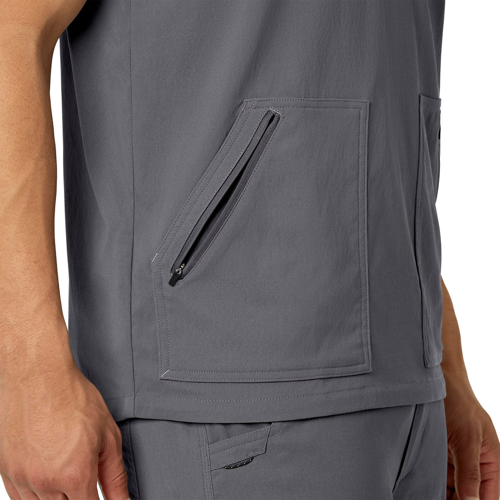 Rugged Flex Peak C15037 Men's 5-Pocket V-Neck Scrub Top Pewter
