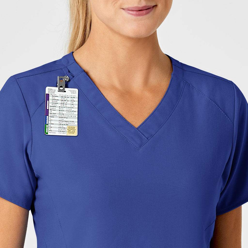 W123 6155 Stylized V-Neck Scrub Top Galaxy Blue