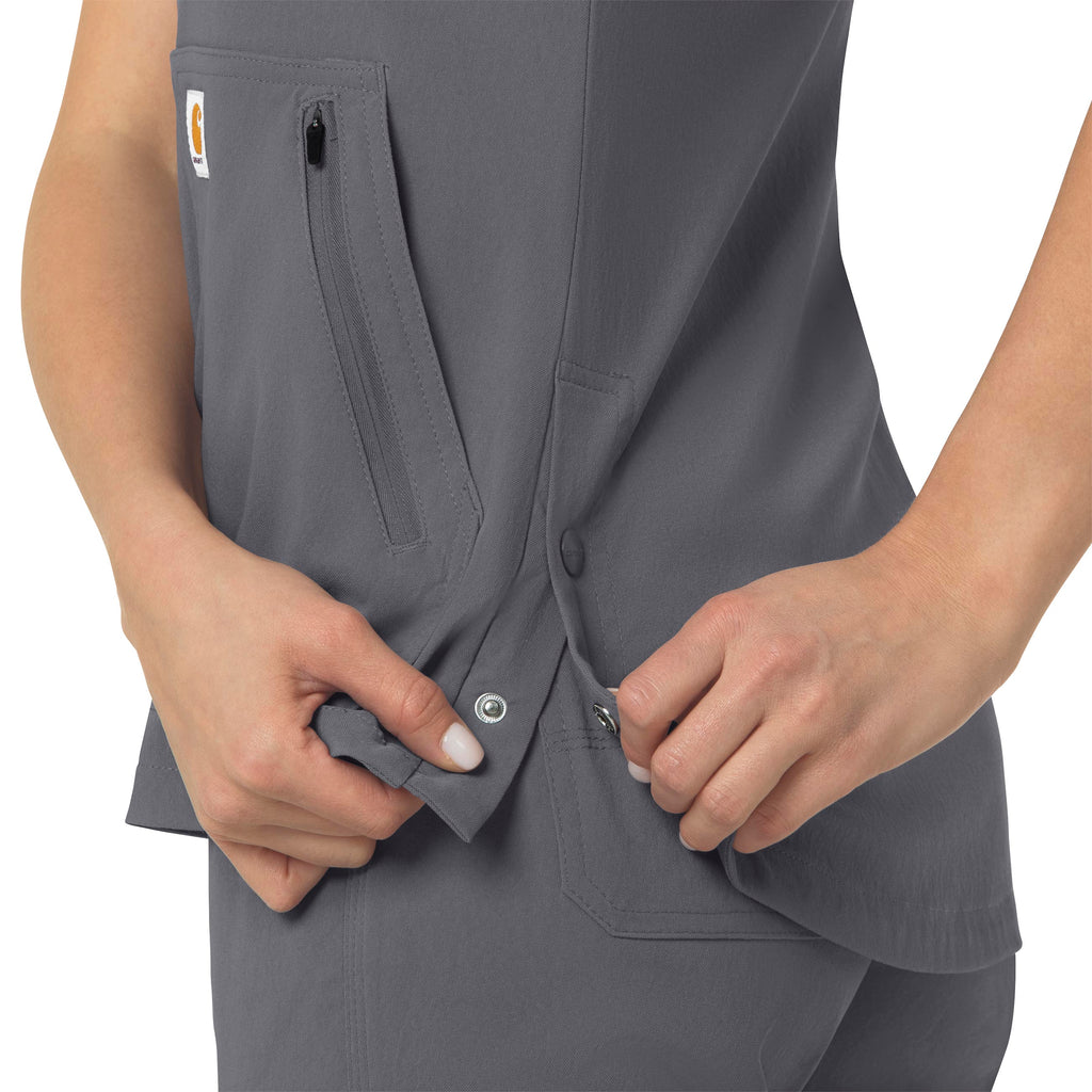 Rugged Flex Peak C12237 4-Pocket V-Neck Scrub Top Pewter