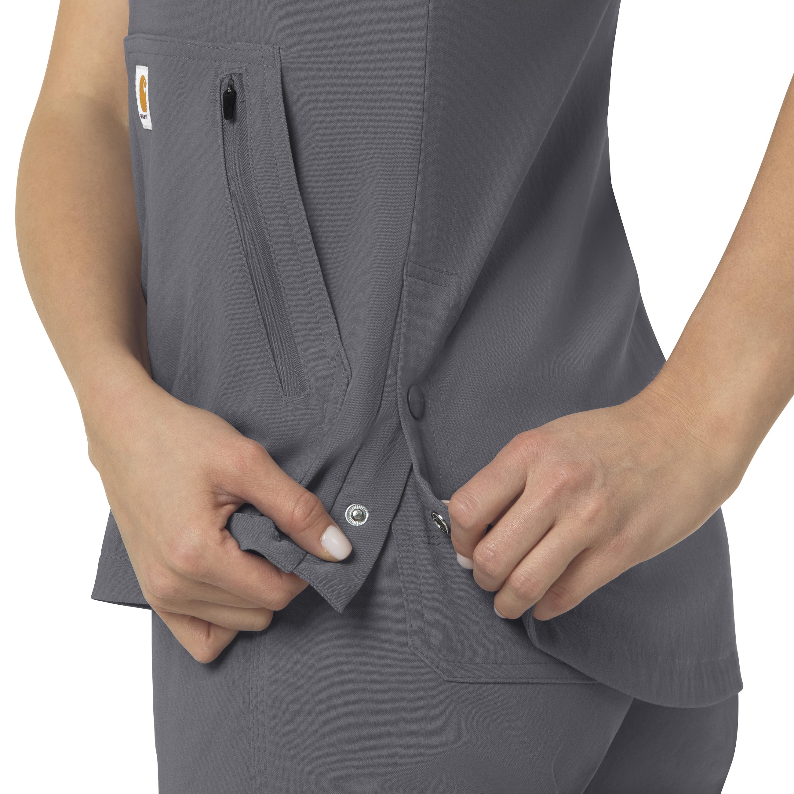 Rugged Flex Peak C12237 4-Pocket V-Neck Scrub Top Pewter