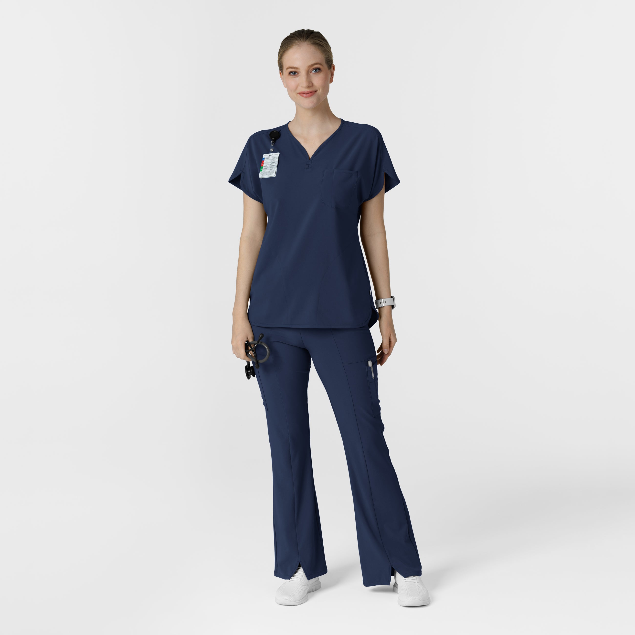 RENEW 5534 Cargo Flare Scrub Pants Navy