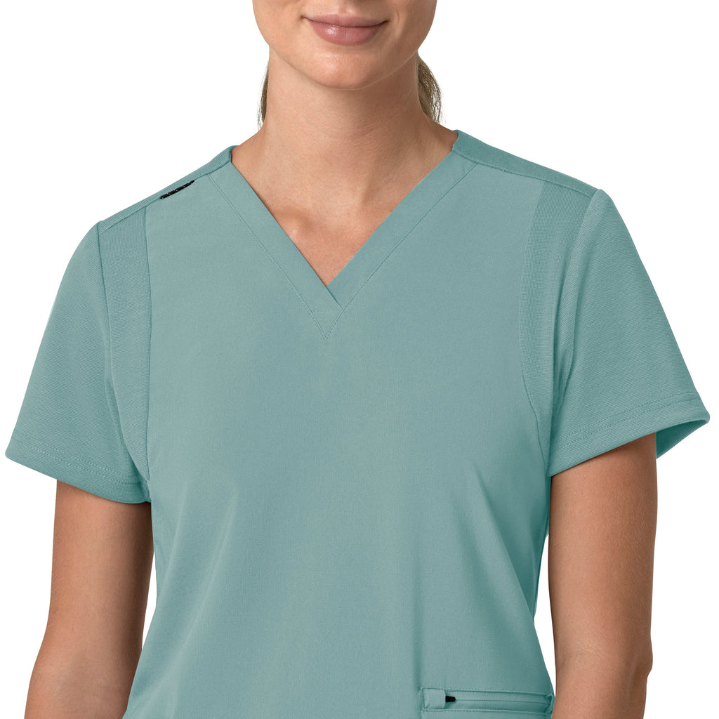 Force Cross-Flex C13210 Flex Panel V-Neck Scrub Top Summer Blue