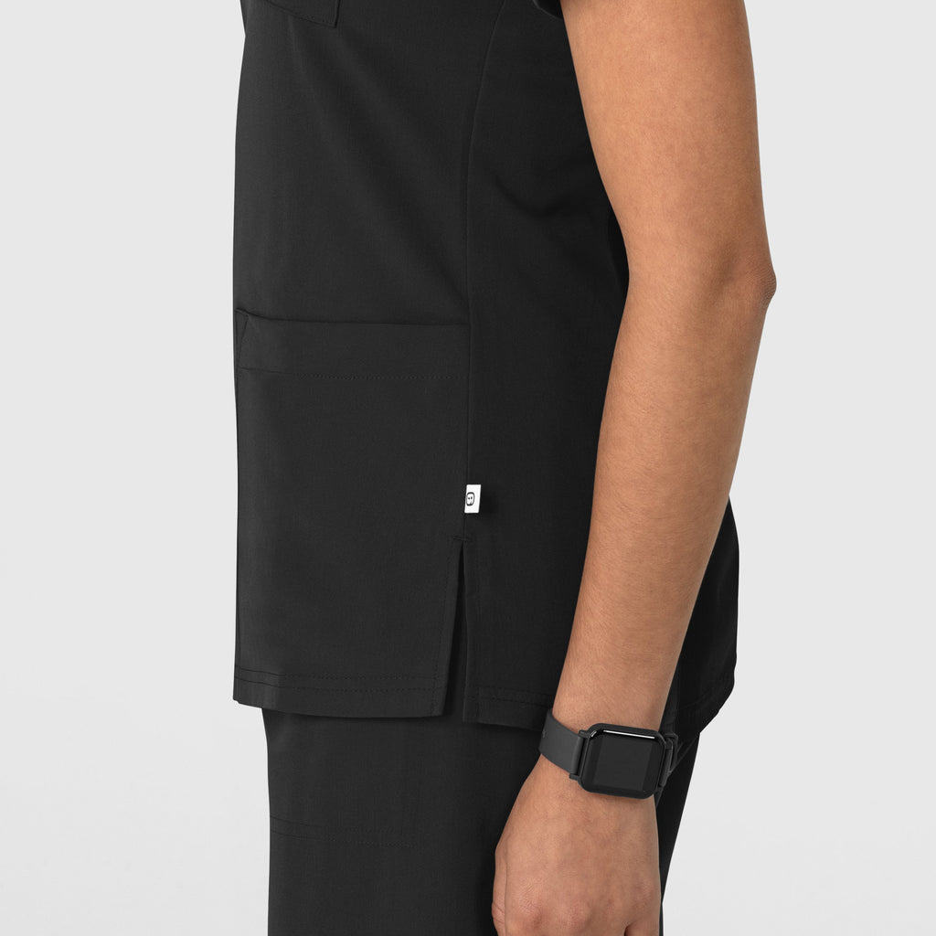 Nova 6132 Flex-n-Reach V-Neck Scrub Top Black