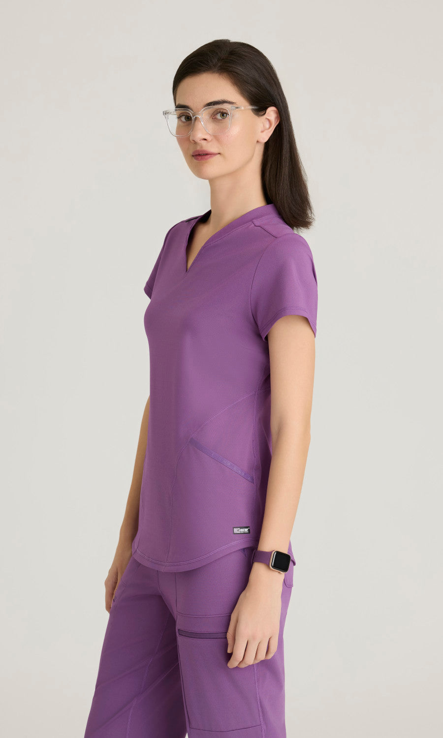 Grey's Anatomy Knit Stretch GRST249 Define Knit Top Imperial Violet