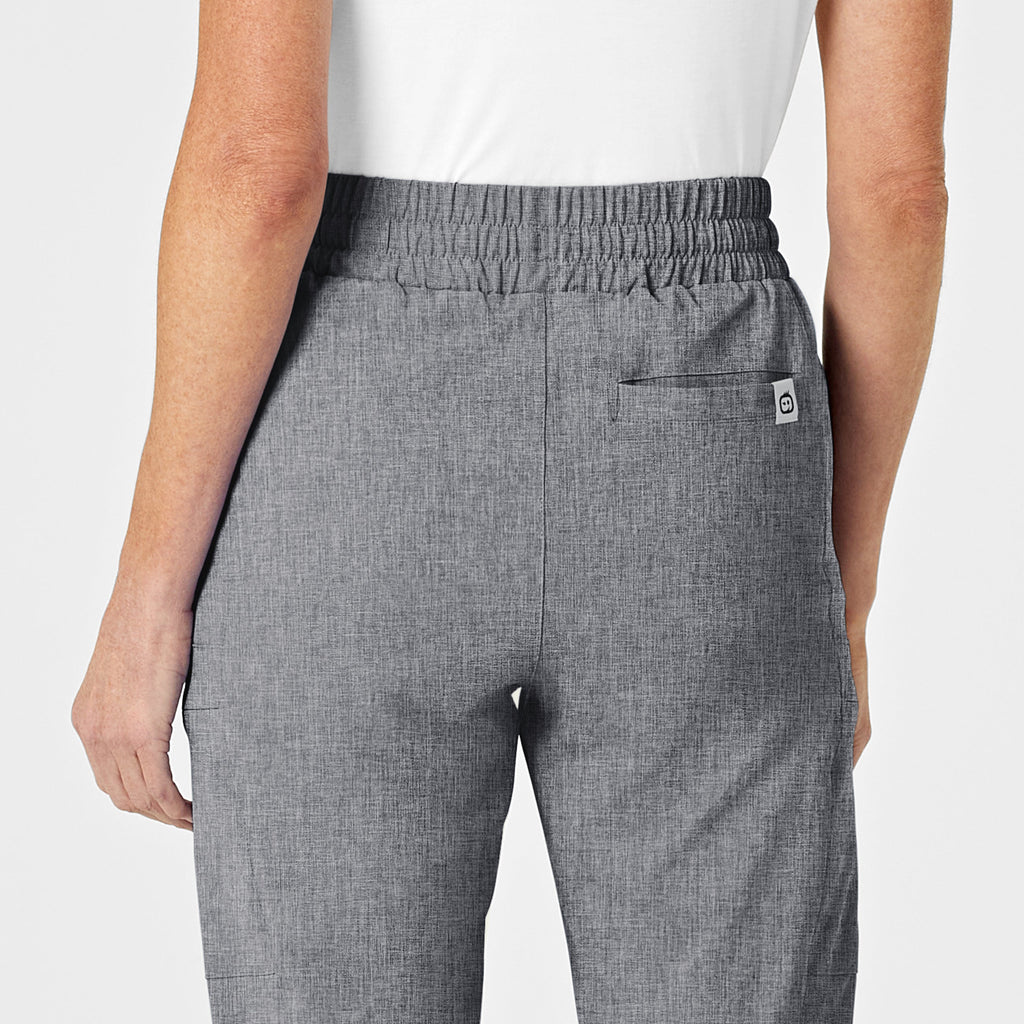 RENEW 5334 High Waist Slim Leg Scrub Pants Grey Heather