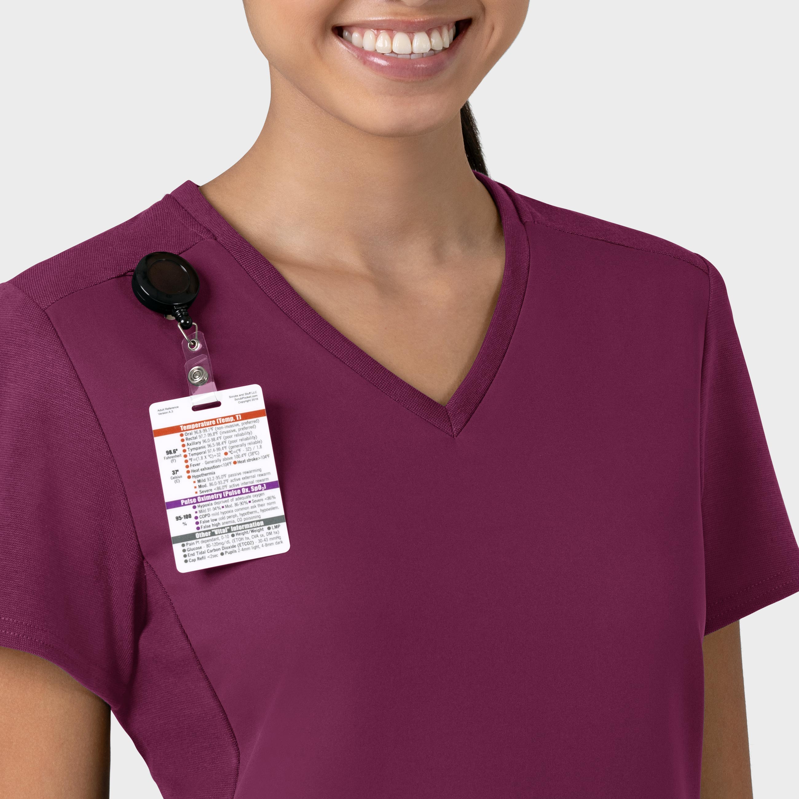 Thrive 6522 Flex-n-Reach V-Neck Scrub Top Wine