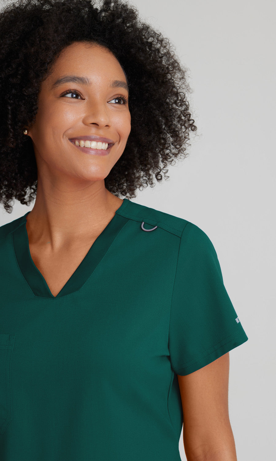 Grey's Anatomy Stretch GVST028 Bree Scrub Top Hunter Green
