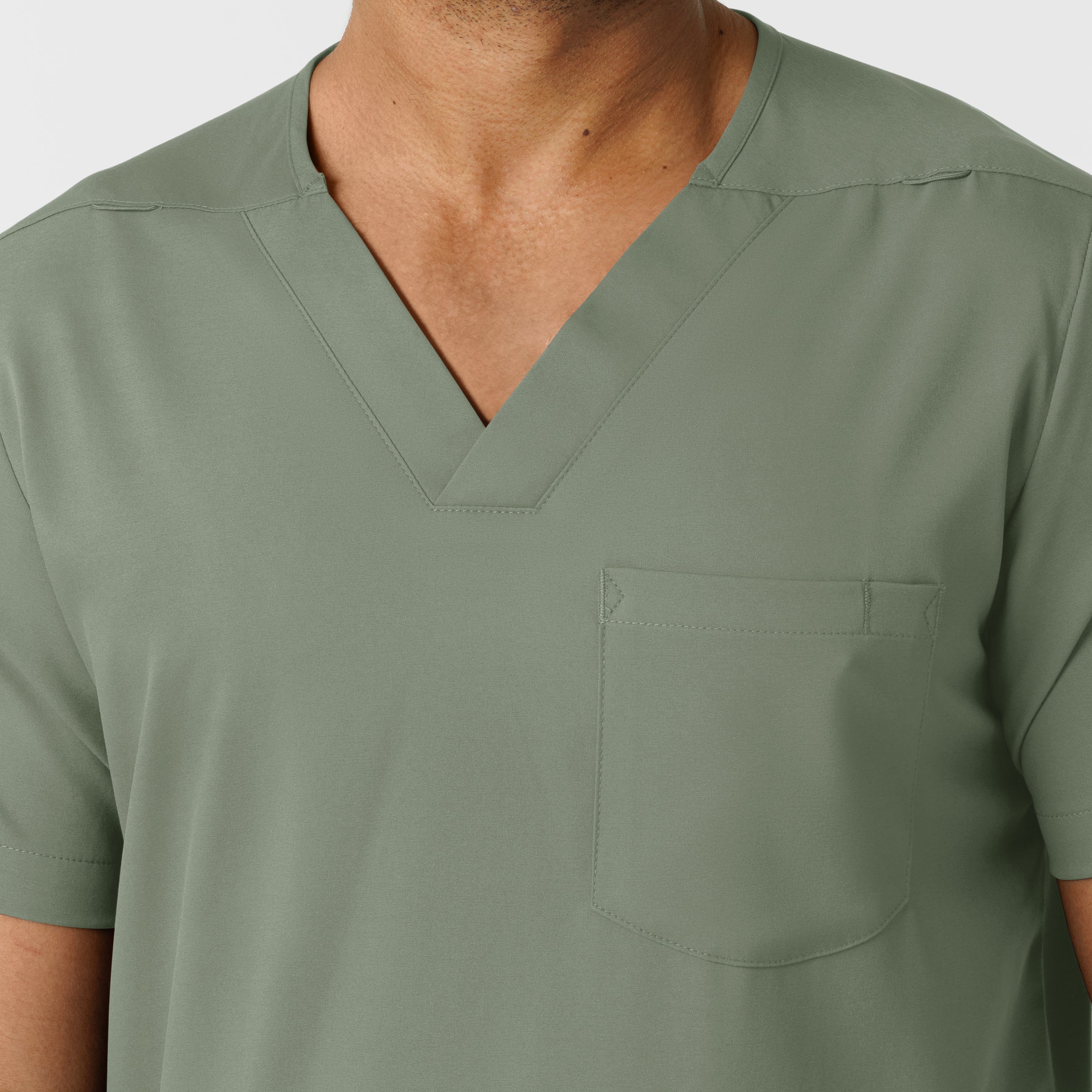 Boundless 6351 Men's Multi Pocket V-Neck Scrub Top Sage