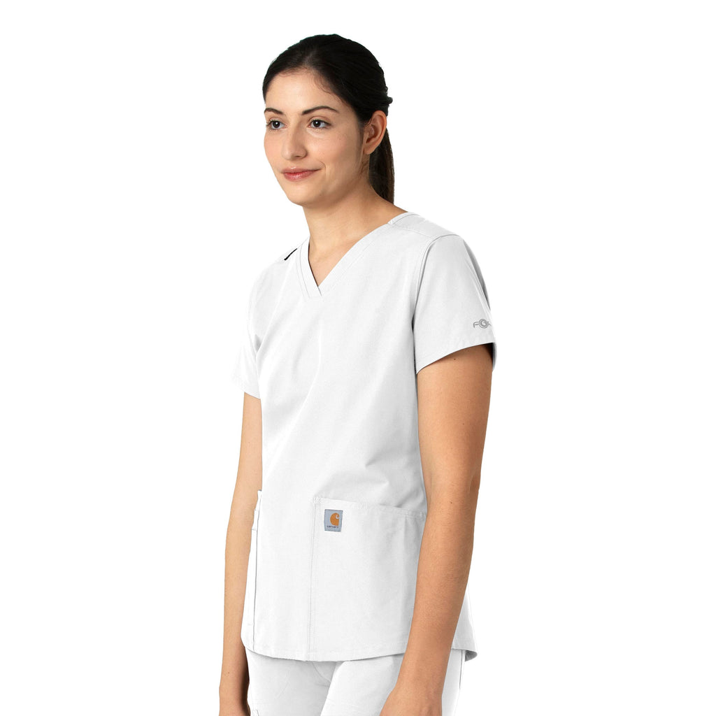 Force Essentials C12113 V-Neck Scrub Top White
