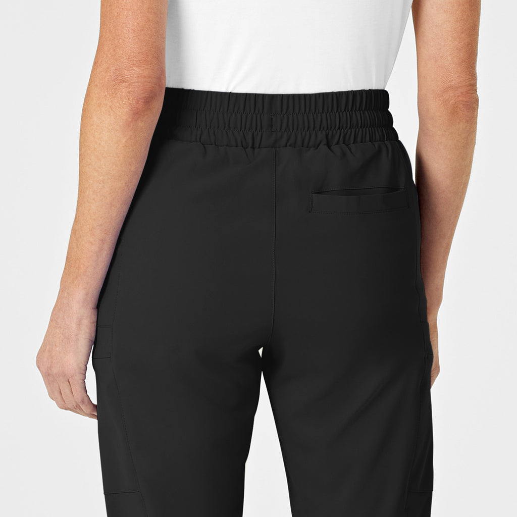 RENEW 5334 High Waist Slim Leg Scrub Pants Black