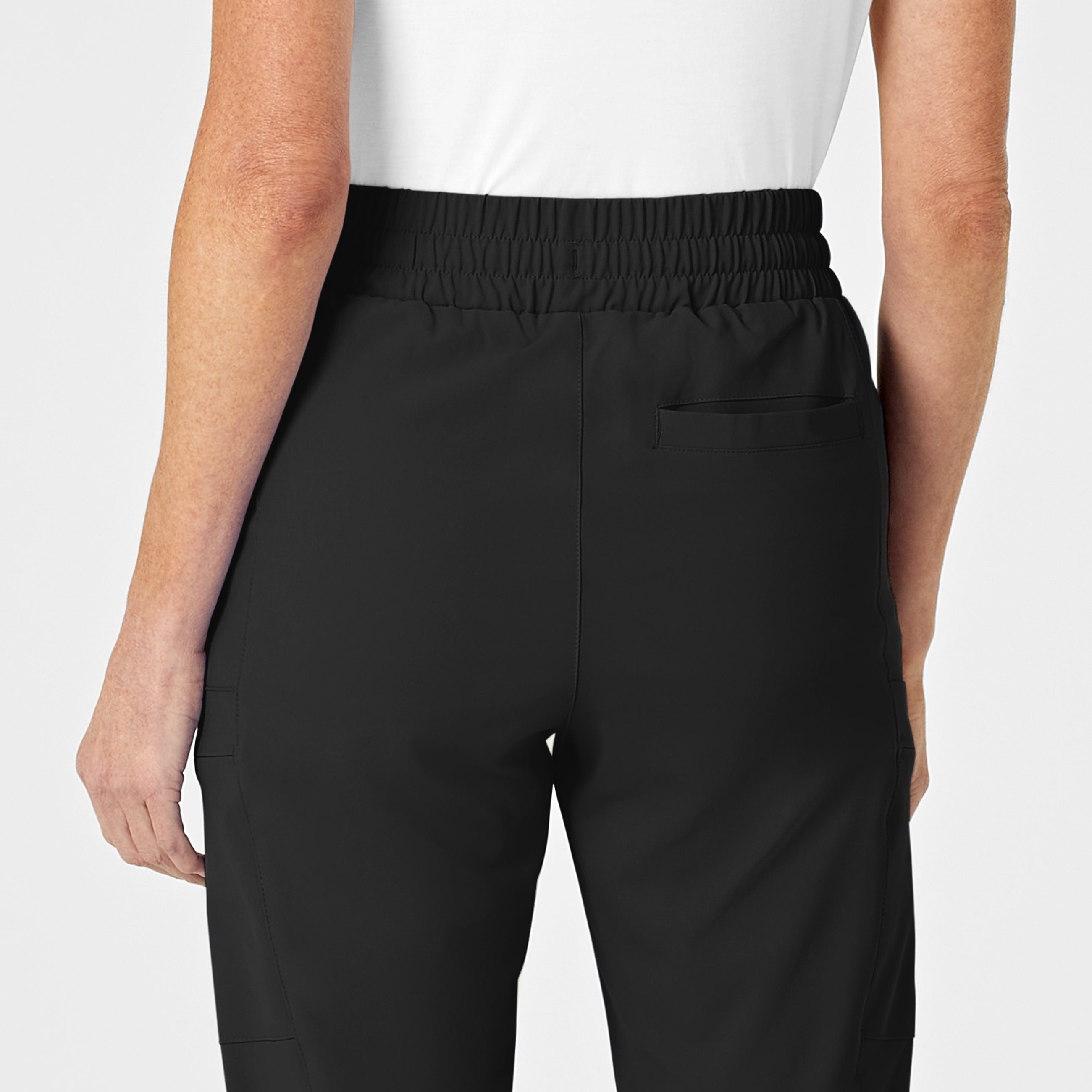 RENEW 5334 High Waist Slim Leg Scrub Pants Black