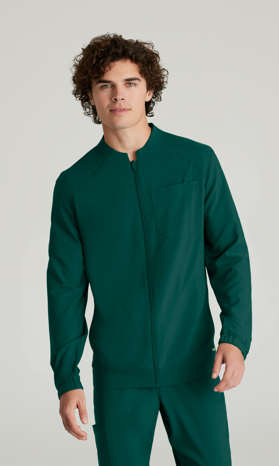 Grey's Anatomy Evolve GSSW887 Cycle Scrub Jacket Hunter Green