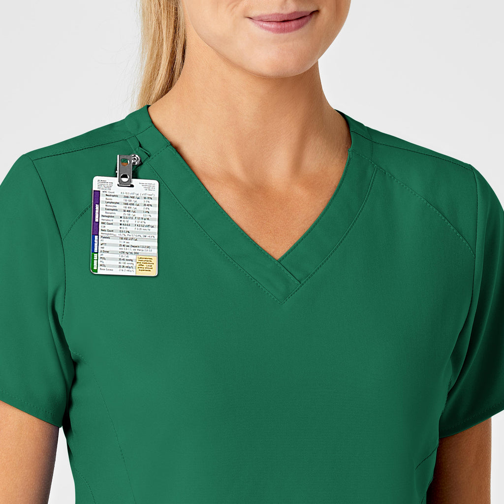 W123 6155 Stylized V-Neck Scrub Top Hunter