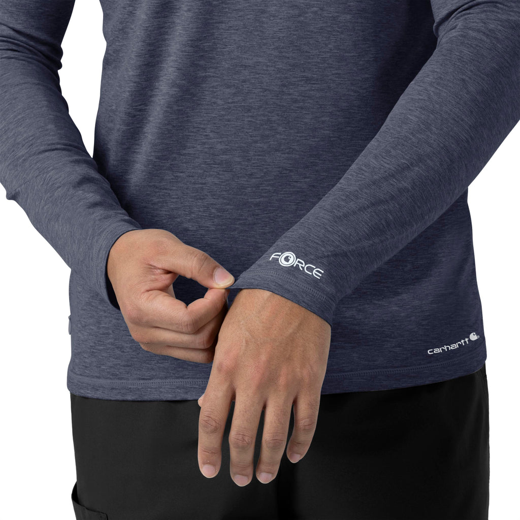 Force Sub-Scrubs C32009 Men's Performance Long Sleeve Tee Navy Heather