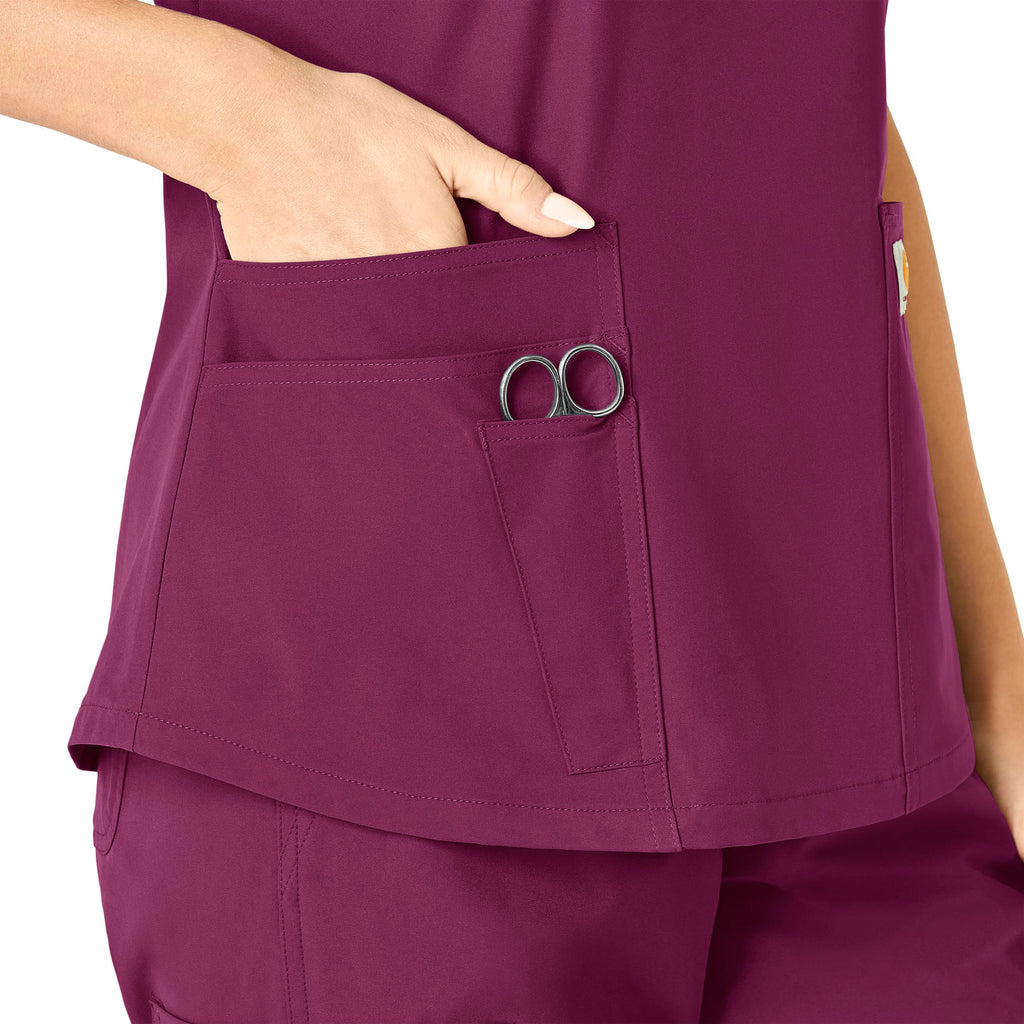 Force Essentials C12113 V-Neck Scrub Top Wine