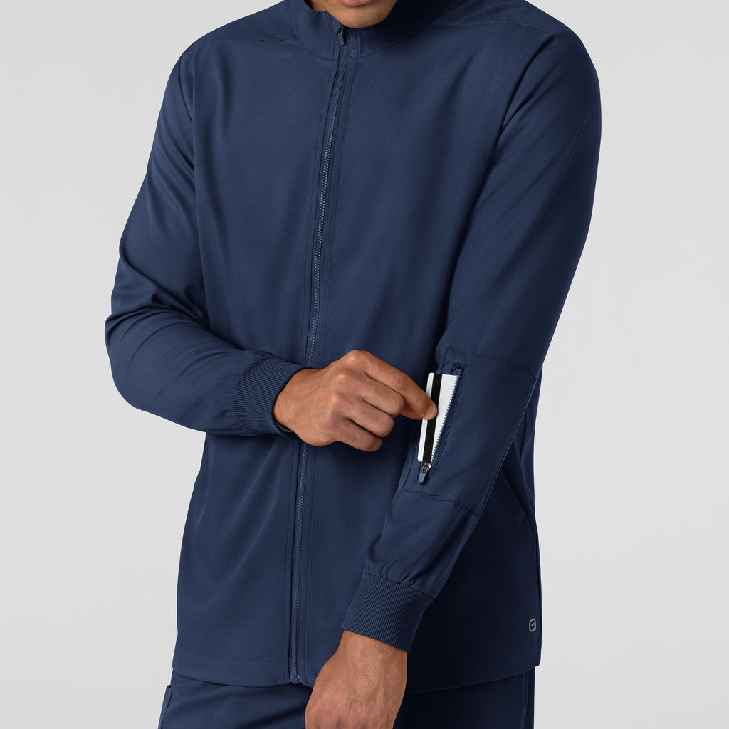 Boundless 8351 Men's Warm Up Scrub Jacket Navy