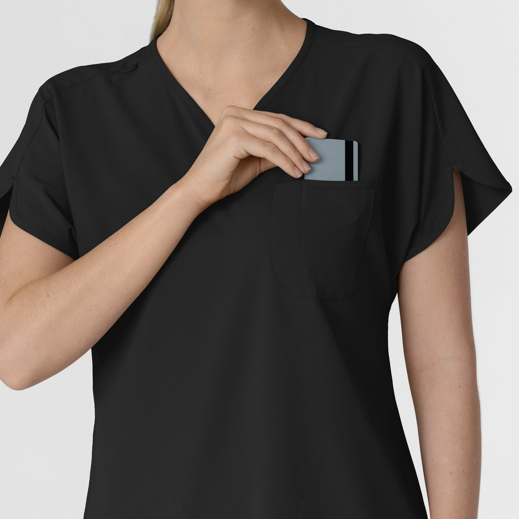 RENEW 6634 Dolman Scrub Top Black