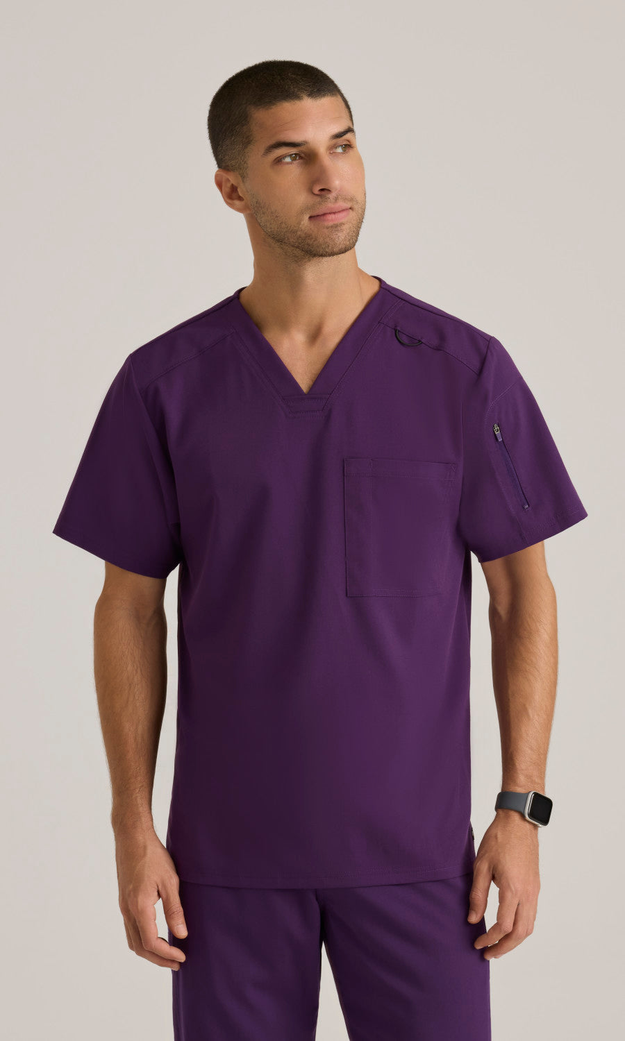 Grey's Anatomy Stretch GRST079 Murphy Scrub Top Eggplant